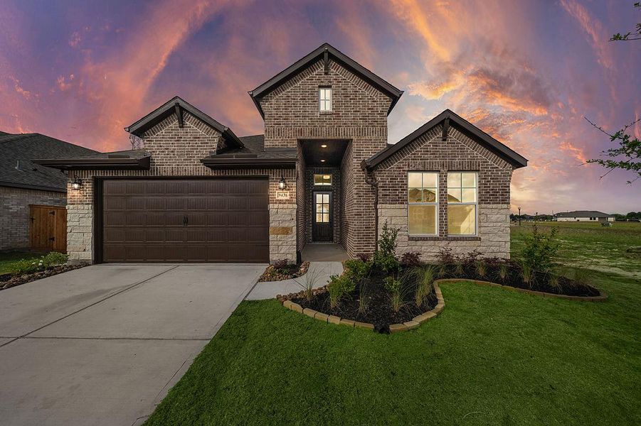 Representative exterior photo of a completed home built from the Yellowstar by Caldwell Homes in Chambers Creek, Willis, TX (Image 1). Representative exterior photo of a completed home built from the Yellowstar by Caldwell Homes in Chambers Creek, Willis, TX (Image 1).