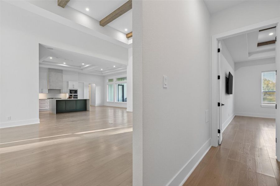 The living area leads to the bedrooms. **Images are from a previously completed project. **