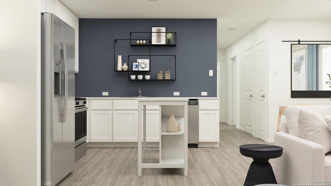 Furnished interior view inside a new home in Espada: Crestmore Collection, San Antonio (Image 5). Furnished interior view inside a new home in Espada: Crestmore Collection, San Antonio (Image 5).