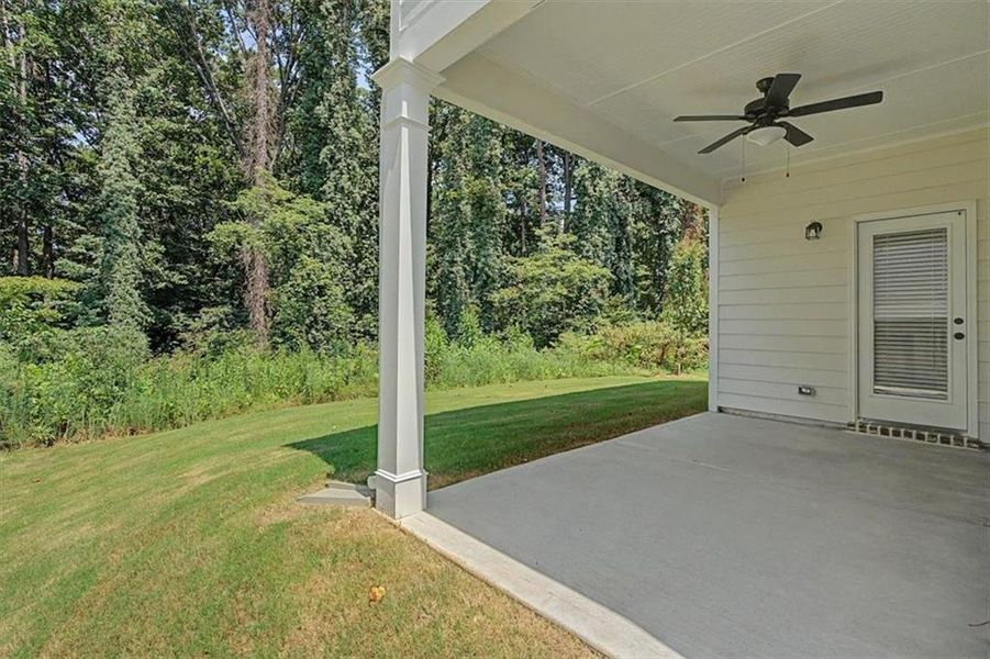Exterior details and patio area of a home in Sawmill Creek, Austell (Image 3).