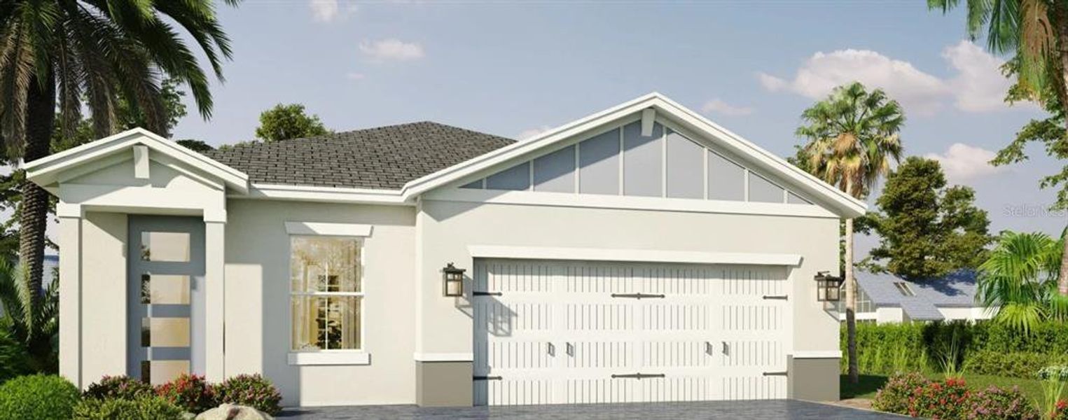 Front exterior of a new home in Yucatan Gardens, Orlando, FL, highlighting curb appeal (Image 2). Front exterior of a new home in Yucatan Gardens, Orlando, FL, highlighting curb appeal (Image 2).