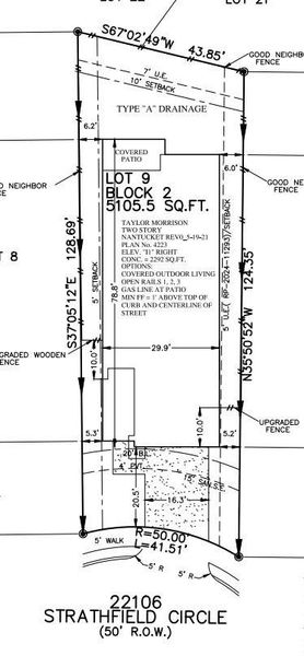 22106 Strathfield Circle preliminary plot plan 22106 Strathfield Circle preliminary plot plan
