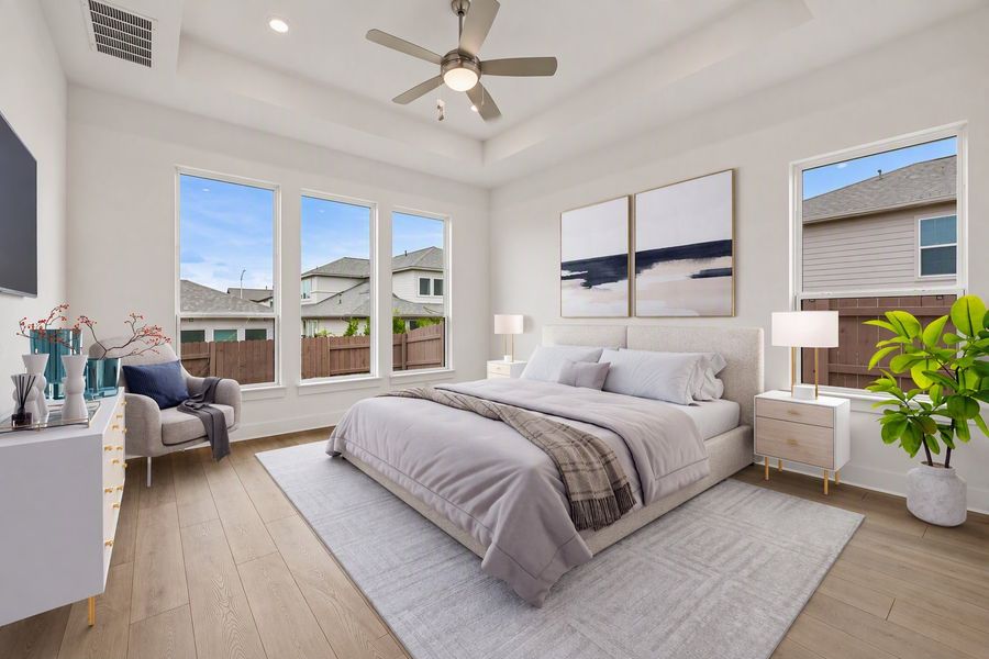 Furnished interior view inside a new home in Easton Park, Austin (Image 9). Furnished interior view inside a new home in Easton Park, Austin (Image 9).
