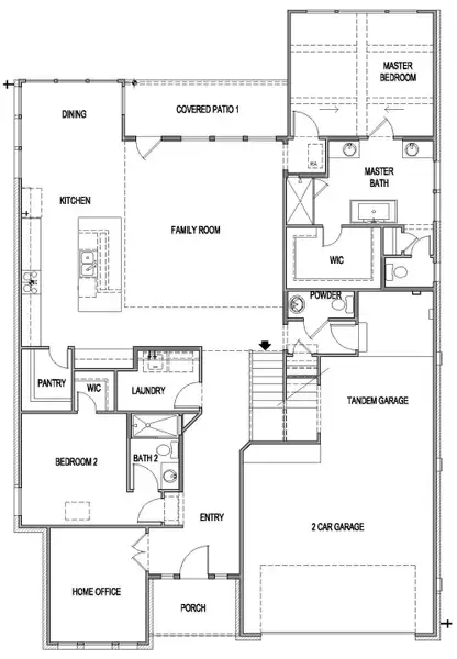 2D floor plan layout of this home in Blackhawk, Pflugerville, TX (Image 5).