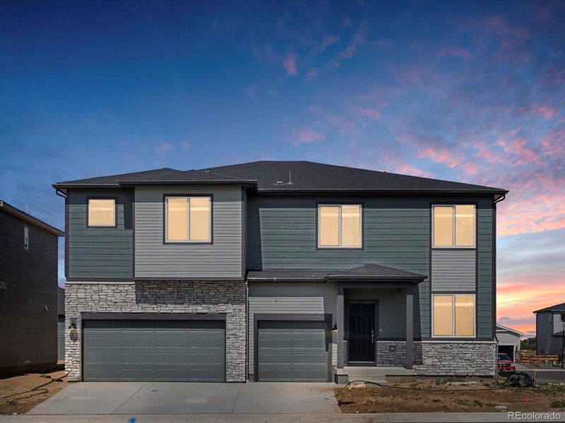 Front exterior of a new home in Poudre Heights: The Alpine Collection, Windsor, CO, highlighting curb appeal (Image 2).