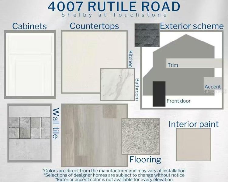 Sample of building materials used in homes in Touchstone, Lakeland (Image 3). Sample of building materials used in homes in Touchstone, Lakeland (Image 3).