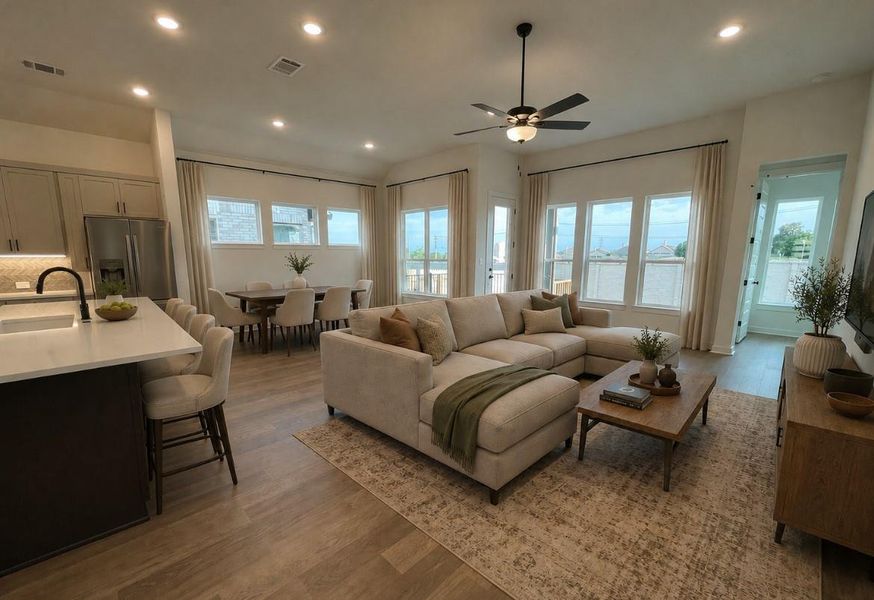 Open Concept Family Room, Casual Dining & Kitchen