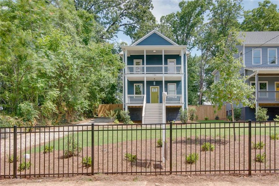 Front exterior of a new home in , Atlanta, GA, highlighting curb appeal (Image 1). Front exterior of a new home in , Atlanta, GA, highlighting curb appeal (Image 1).