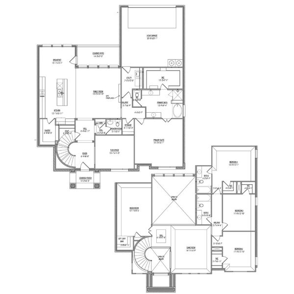 2D floor plan layout for the The Brentwood by Lillian Custom Homes in Dominion Park, Waxahachie, TX (Image 5).