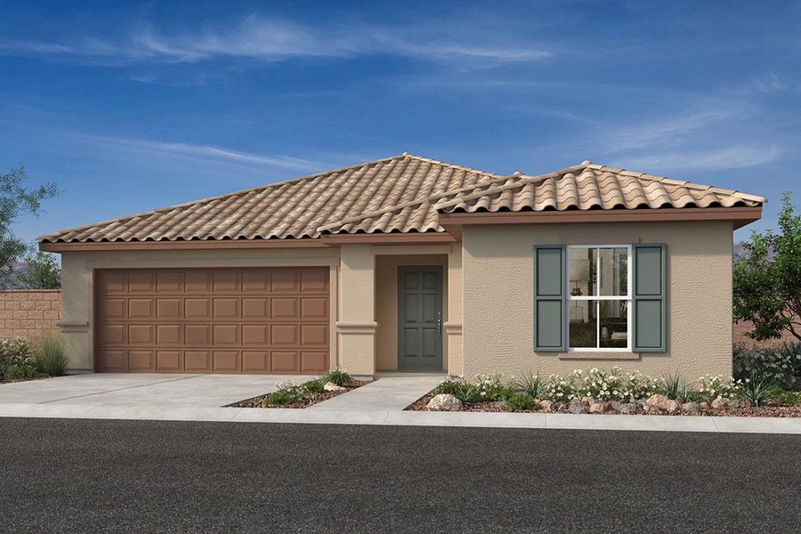 Representative exterior photo of a completed home built from the 1891 by KB Home in Bella Tierra Horizon, Tucson, AZ (Image 5).