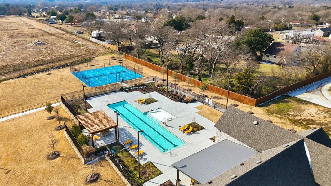 Lap Pool and Pickelball Court