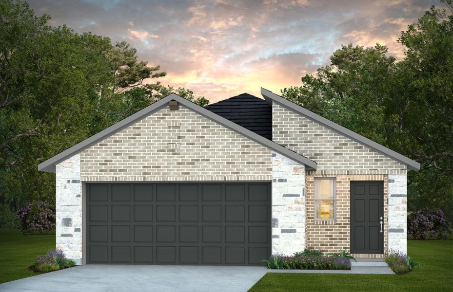 Representative exterior photo of a completed home built from the Afton by Centex in Pinara Pines, Conroe, TX (Image 2). Representative exterior photo of a completed home built from the Afton by Centex in Pinara Pines, Conroe, TX (Image 2).