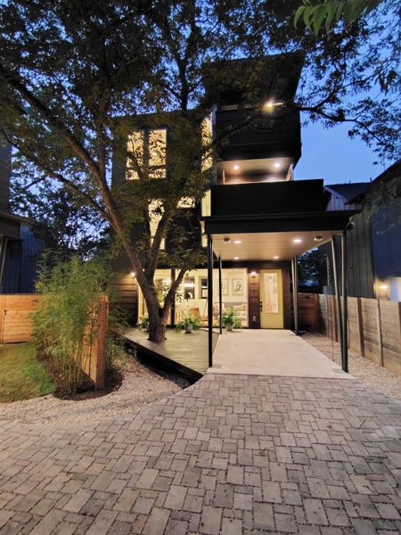 Front exterior of a new home in , Austin, TX, highlighting curb appeal (Image 24). Front exterior of a new home in , Austin, TX, highlighting curb appeal (Image 24).