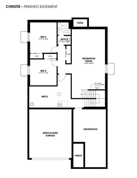 2D floor plan layout for the Christie by Hartford Homes in Trailside, Timnath, CO (Image 6).