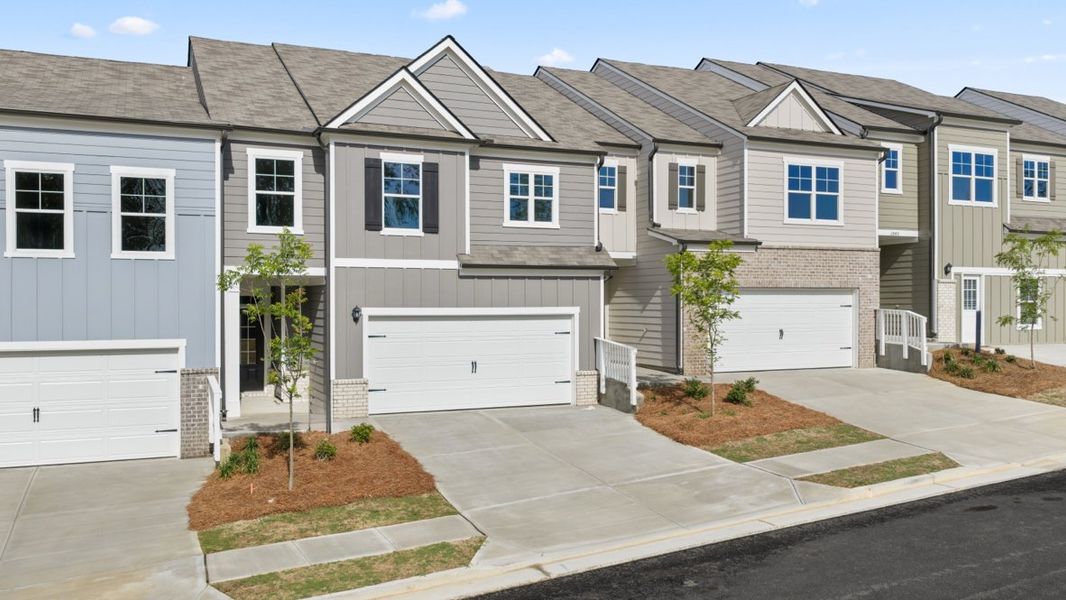 Representative exterior photo of a completed home built from the Sullivan by D.R. Horton in Village at Pine Valley, Gainesville, GA (Image 2). Representative exterior photo of a completed home built from the Sullivan by D.R. Horton in Village at Pine Valley, Gainesville, GA (Image 2).
