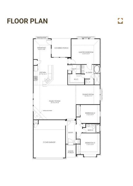 2D floor plan layout of this home in Crosby Farms, Crosby, TX (Image 3).