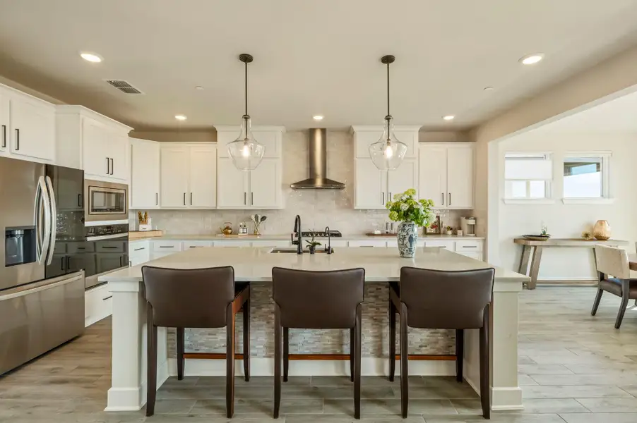 Furnished interior view inside a new home in Sweetwater - 60', Austin (Image 5). Furnished interior view inside a new home in Sweetwater - 60', Austin (Image 5).
