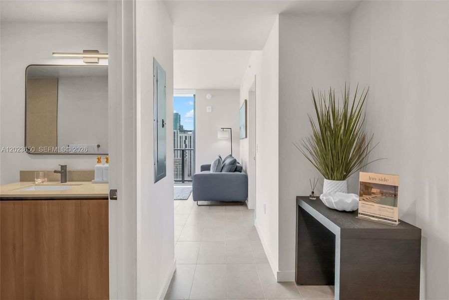 Furnished interior view inside a new home in , Miami (Image 16).