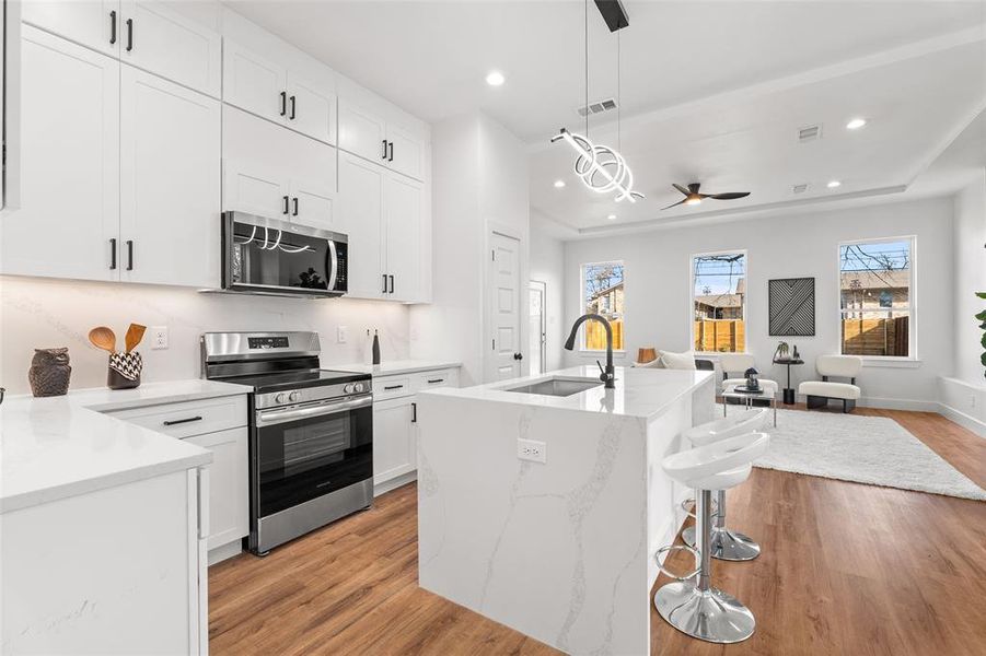 Furnished interior view inside a new home in , Dallas (Image 13). Furnished interior view inside a new home in , Dallas (Image 13).