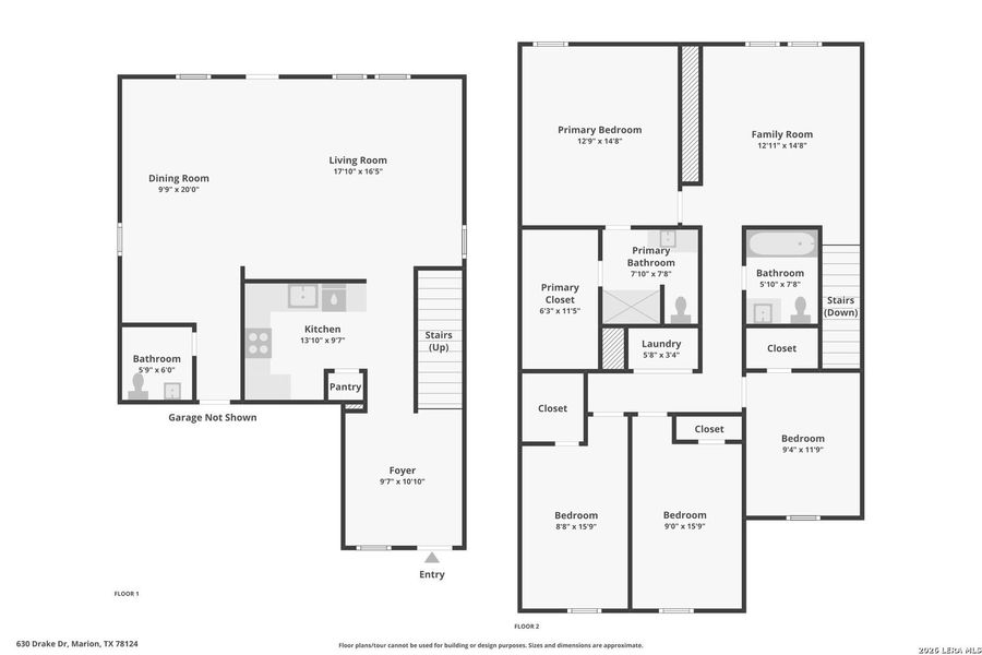 2D floor plan layout of this home in Grace Valley, Marion, TX (Image 6).