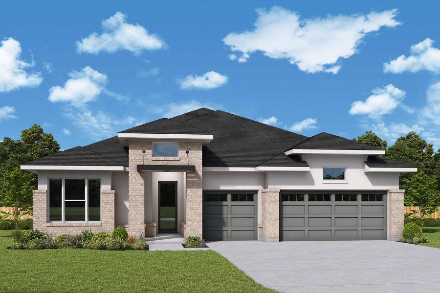 Representative exterior photo of a completed home built from the The Grapeland by David Weekley Homes in La Cima, San Marcos, TX (Image 2).