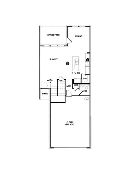 2D floor plan layout of this home in Main Street Village, Mansfield, TX (Image 3).
