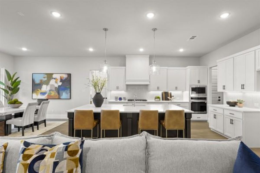 Representative furnished interior of a home built from the Tahiti by Stonefield Homes in Heath Golf and Yacht Club, Rockwall (Image 39).