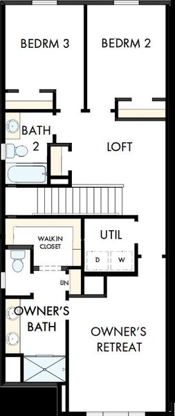 2D floor plan layout of this home in Hardy Pond Townhomes, Rock Hill, SC (Image 3).