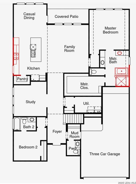 2D floor plan layout of this home in Homestead, Schertz, TX (Image 3). 2D floor plan layout of this home in Homestead, Schertz, TX (Image 3).