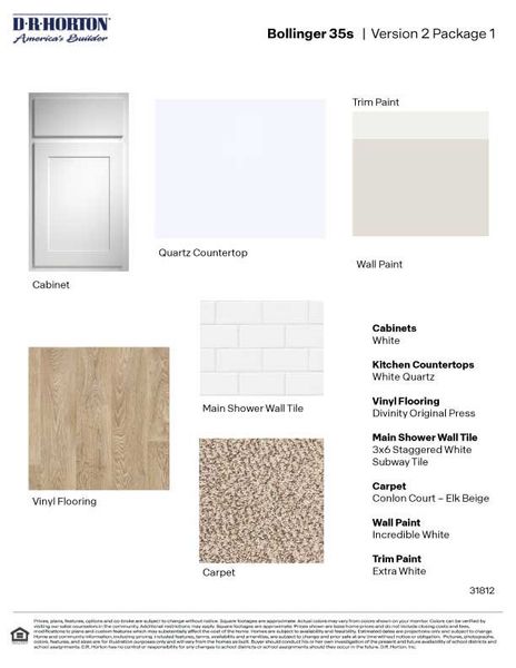 Materials commonly used for homes built from the The Benbrook by D.R. Horton in Bollinger, Maxwell (Image 4).
