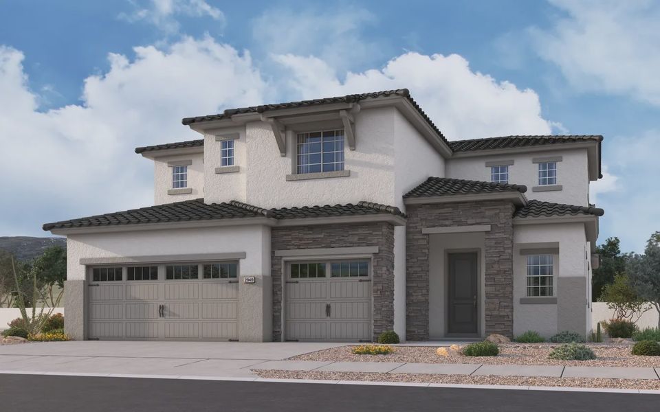 Representative exterior photo of a completed home built from the Diamond by Elliott Homes in Forté at Granite Vista, Waddell, AZ (Image 2).