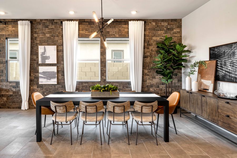 Representative furnished interior of a home built from the Willow Plan 40-9 by Tri Pointe Homes in Waterston Central, Gilbert (Image 8).