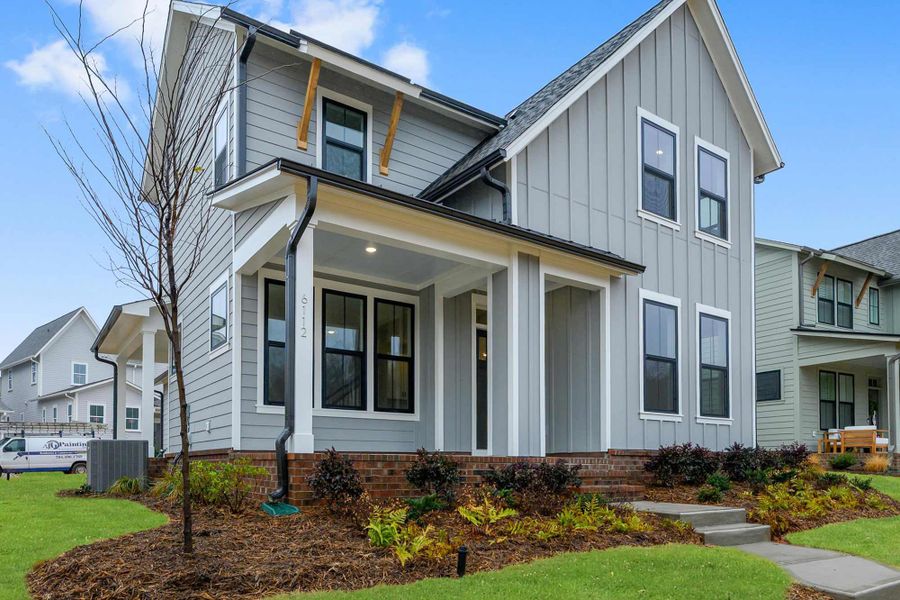 Representative exterior details of a home built from the The Rainey by David Weekley Homes in The River District - Pioneer Collection, Charlotte (Image 4).