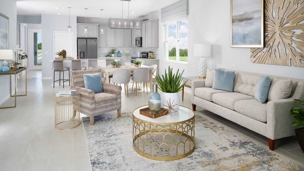 Representative furnished interior of a home built from the Margate II by Park Square Residential in Summerbrooke, Mount Dora (Image 8).