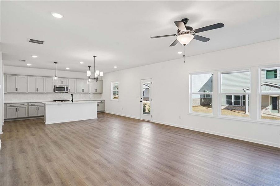 Spacious, unfurnished interior of a new home in Eastlyn Crossing - Single Family, Flowery Branch (Image 37). Spacious, unfurnished interior of a new home in Eastlyn Crossing - Single Family, Flowery Branch (Image 37).