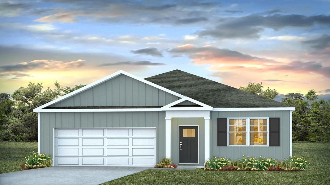 Representative exterior photo of a completed home built from the ARIA by D.R. Horton in Harper Meadows, Loris, SC (Image 21).