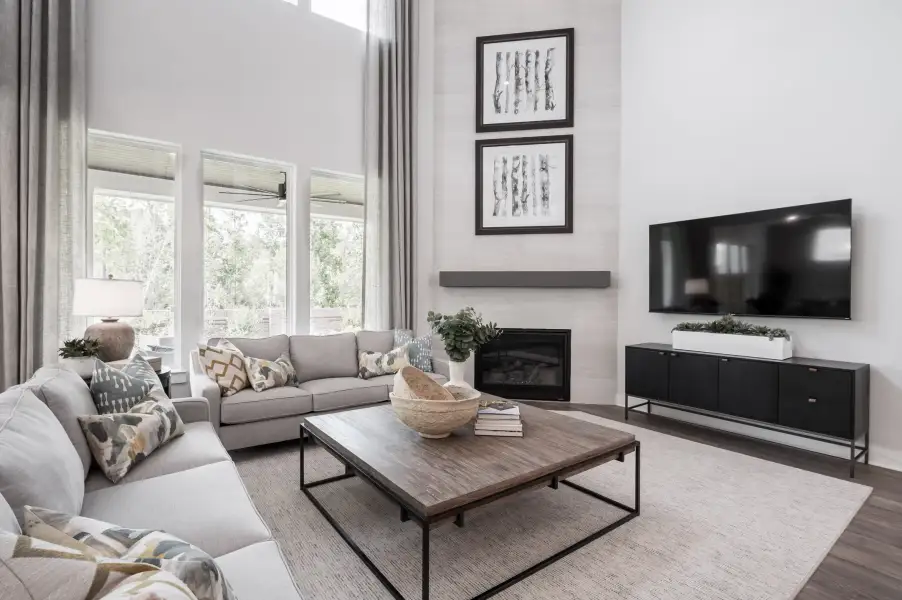 Furnished interior view inside a new home in Sienna 60’, Missouri City (Image 11). Furnished interior view inside a new home in Sienna 60’, Missouri City (Image 11).
