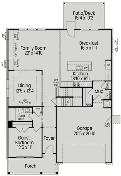 2D floor plan layout of this home in Addison West, Holly Springs, NC (Image 4). 2D floor plan layout of this home in Addison West, Holly Springs, NC (Image 4).