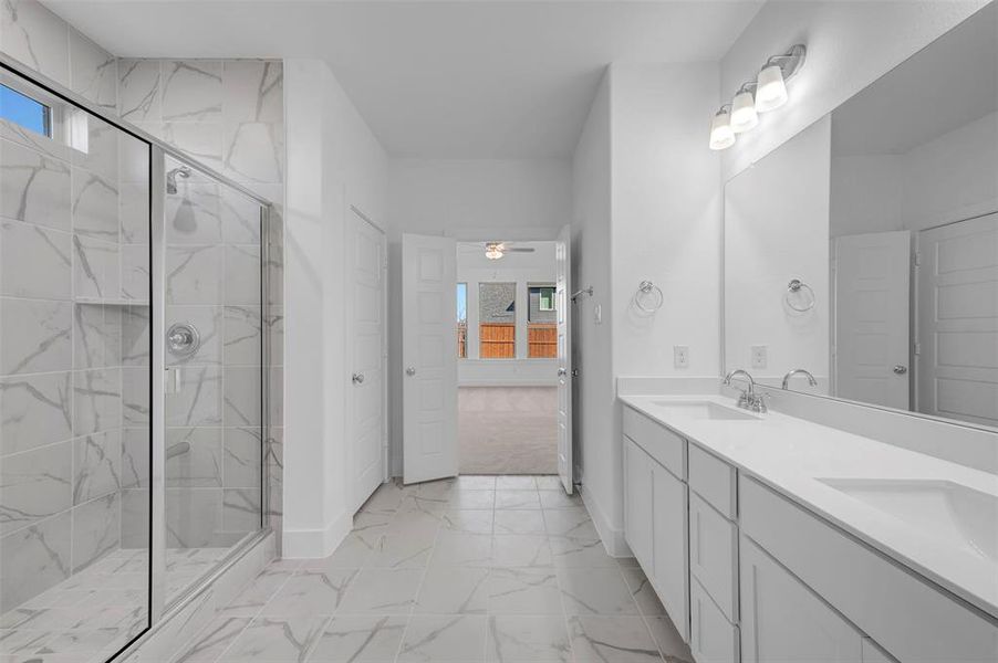 Furnished interior view inside a new home in Lily Creek at Sutton Fields, Aubrey (Image 8). Furnished interior view inside a new home in Lily Creek at Sutton Fields, Aubrey (Image 8).