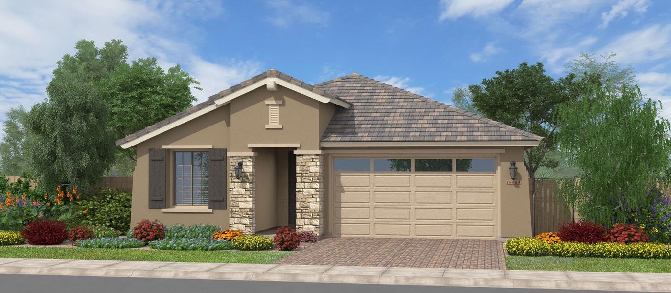 Representative exterior photo of a completed home built from the San Jacinto by Fulton Homes in Ridgeline at Acclaim, Avondale, AZ (Image 5).