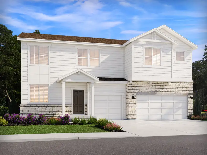 Representative exterior photo of a completed home built from the The Fraser by Meritage Homes in Paint Brush Hills, Peyton, CO (Image 4).