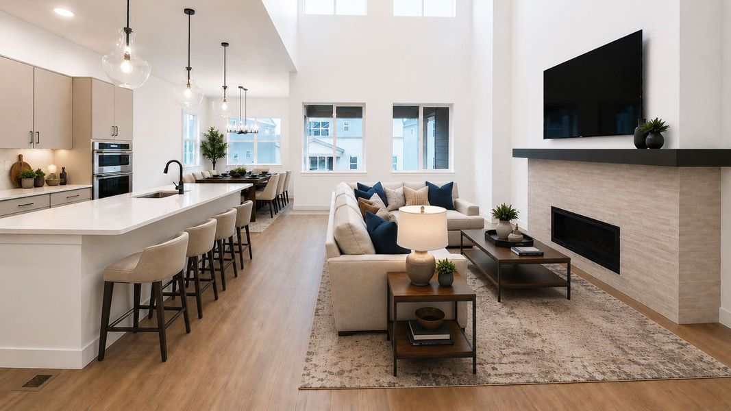 Furnished interior view inside a new home in Dillon Pointe - Journey, Broomfield (Image 39).