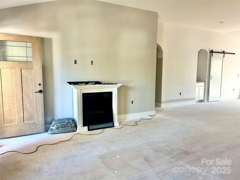 Living room with propane fireplace