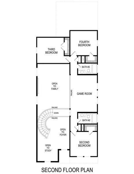 2D floor plan layout for the Georgetown R by First Texas Homes in Trails at Cottonwood Creek, Rowlett, TX (Image 5).