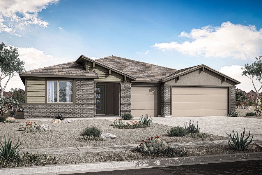 Representative exterior photo of a completed home built from the Garnet by Mattamy Homes in Tierra Vistoso, Surprise, AZ (Image 2).