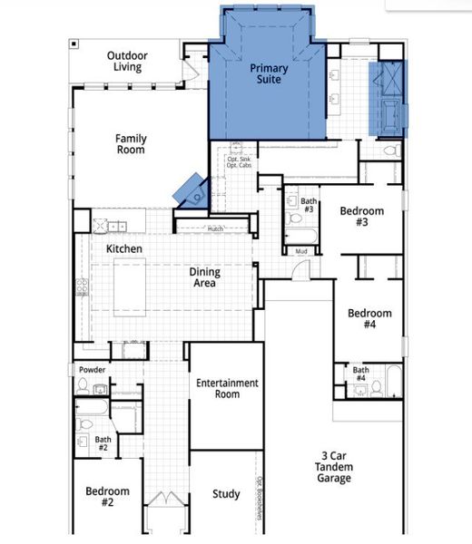 2D floor plan layout of this home in Two Step Farm: 60ft. lots, Montgomery, TX (Image 2). 2D floor plan layout of this home in Two Step Farm: 60ft. lots, Montgomery, TX (Image 2).