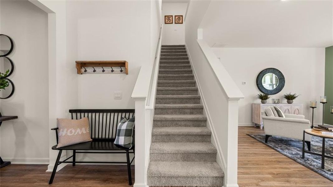 Furnished interior view inside a new home in Poplar Preserve, Newnan (Image 14). Furnished interior view inside a new home in Poplar Preserve, Newnan (Image 14).