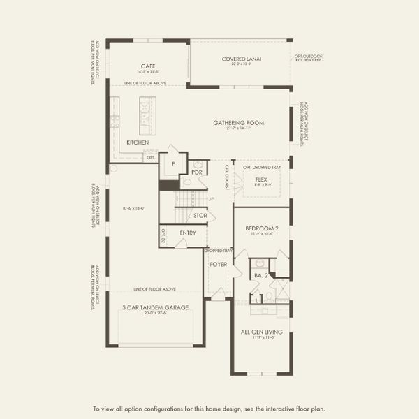 2D floor plan layout for the Serena by Pulte Homes in Avera, Orlando, FL (Image 5).