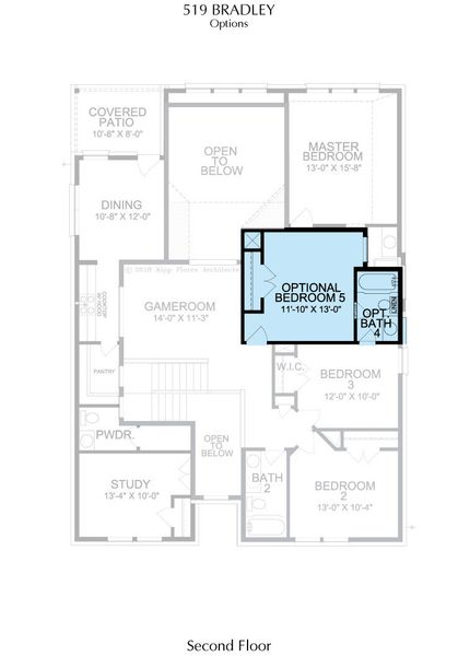 2D floor plan layout for the Bradley by Landon Homes in East Village - Classic Series, Frisco, TX (Image 38). 2D floor plan layout for the Bradley by Landon Homes in East Village - Classic Series, Frisco, TX (Image 38).