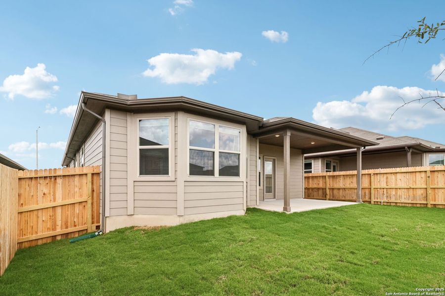 Exterior details and patio area of a home in Legendary Trails - Premier Series, Cibolo (Image 27).